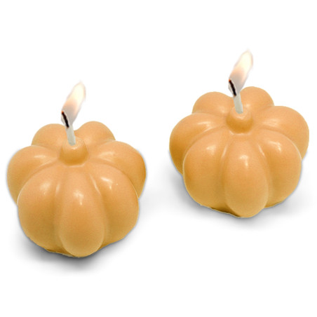 2 Mini- Halloween- Kürbisformen für Kerzen
