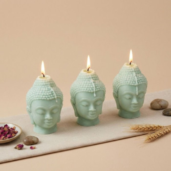 Zwei mittelgroße Zwillings-Buddha-Köpfe Form zur Herstellung von Seifen.