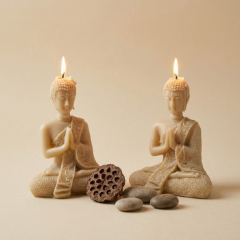 Großer Goldener Buddha Kerzenform 3D.