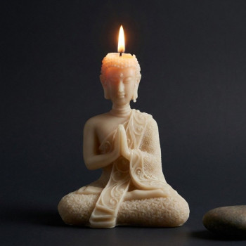 Großer Goldener Buddha Kerzenform 3D.