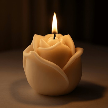 Große geschlossene rosa Silikonform zum Herstellen von Kerzen und Kunsthandwerk.
