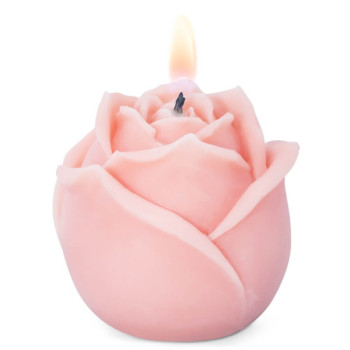 Große geschlossene rosa Silikonform zum Herstellen von Kerzen und Kunsthandwerk.