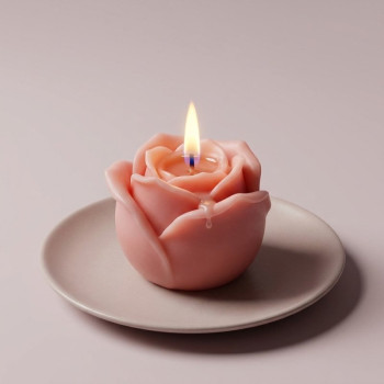 Große geschlossene rosa Silikonform zum Herstellen von Kerzen und Kunsthandwerk.