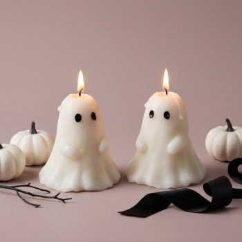 Halloween-Geister-Silikonform zum Kerzenmachen und für Bastelarbeiten.