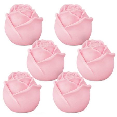 Silikonform mit 6 geschlossenen Mini-Rosen für Seifen und Kunsthandwerk.