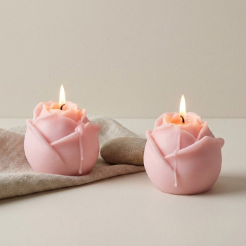 Silikonform mit 6 geschlossenen Mini-Rosen für Seifen und Kunsthandwerk.