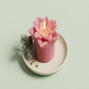 Silikonform „Weihnachtsstern“ zum Herstellen von Kerzen.