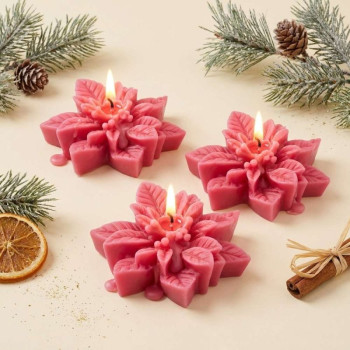 Silikonform „Weihnachtsstern“ zum Herstellen von Kerzen.
