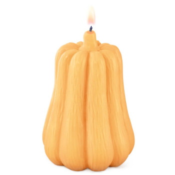 Molde abobora alongada para fazer velas de Halloween.