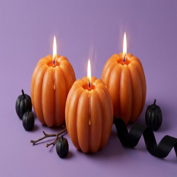 Breite Kürbisform zum Kerzengießen für Halloween