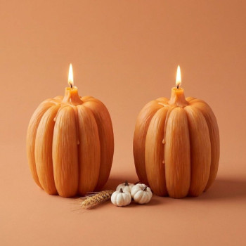 Breite Kürbisform zum Kerzengießen für Halloween