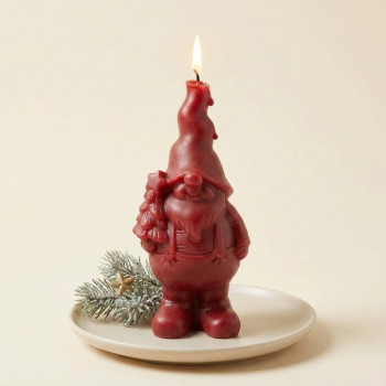 Silikonform Elf mit Weihnachtsbaum zum Kerzenmachen.