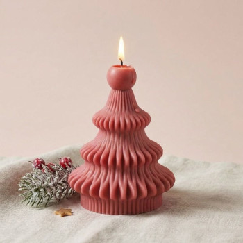 Weihnachtsbaumform „Winter“ mit Kugel zum Kerzenmachen.