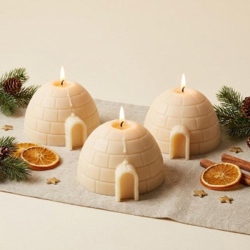 Molde de silicone iglu para fazer velas, sabonetes e enfeites de Natal