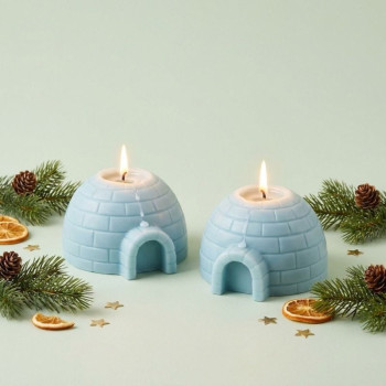 Molde de silicone iglu para fazer velas, sabonetes e enfeites de Natal
