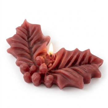 Silikonform mit 4 kleinen Stechpalmenblättern für Weihnachtsbasteleien