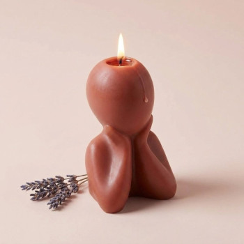 Maceteros decorativos hechos con cemento para figuras naranja neón