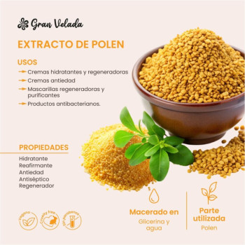 Pollen-Extrakt. Wasserlöslicher Extrakt für Kosmetika. Toller Abend.