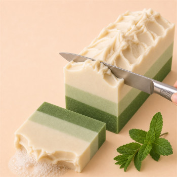 Grasgrünes Flüssigpigment für handgemachte Ölseife.