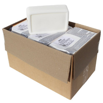 Sparformat von 12 kg Seife auf weißer Glycerinbasis.