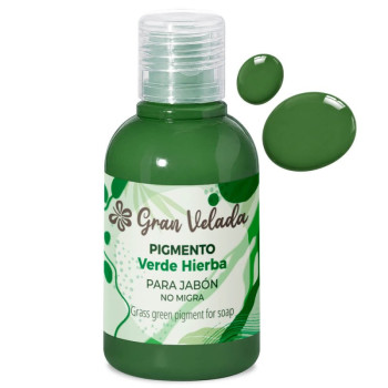 Grasgrünes Flüssigpigment für handgemachte Ölseife.