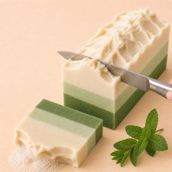 Grasgrünes Flüssigpigment für handgemachte Ölseife.
