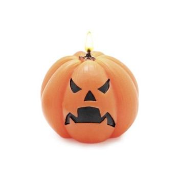 Zornige runde Kürbis-Schimmel zur Herstellung von Halloween Kerzen.