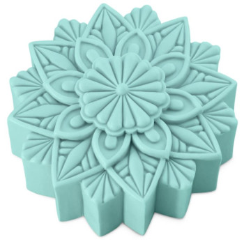 Silikonform „Mandala-Blume“ für Seifen und feste Kosmetika.