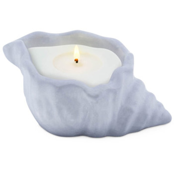 Silikonform in Muschelform zur Herstellung von Massagekerzenbehältern.