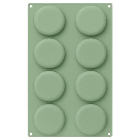 Silikonform 8 runde Tabletten für Seifen und feste Kosmetika