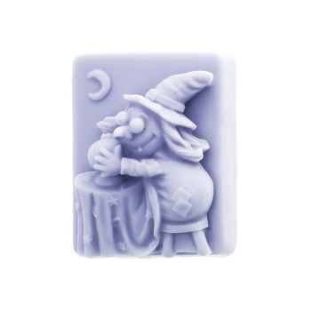 Hexe mit Kristallkugel Form zum Basteln.