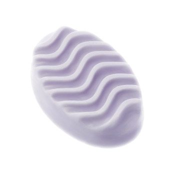Ovale, gewellte Massageform aus Silikon für die Herstellung von Seifen.