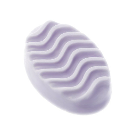 Ovale, gewellte Massageform aus Silikon für die Herstellung von Seifen.