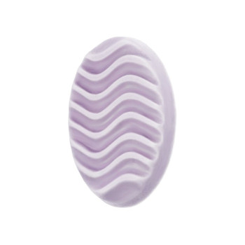 Ovale, gewellte Massageform aus Silikon für die Herstellung von Seifen.
