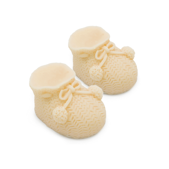 Formen, um Babystiefeletten in hausgemachter Seife herzustellen.