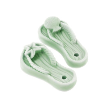 Formen, um Seifen in Form von Marine-Flip-Flops herzustellen.