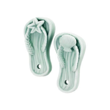 Formen, um Seifen in Form von Marine-Flip-Flops herzustellen.