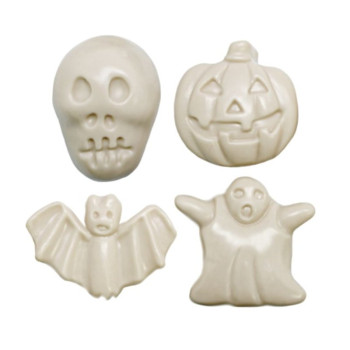 4 furchterregende Figuren Halloween Form zum Basteln.