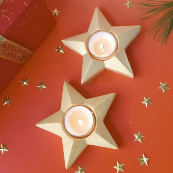 Weihnachtsstern-Kerzenhalter-Set – Festliche Bastelidee mit Video