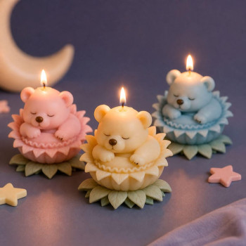 Molde de silicona para velas osito durmiente | Gran Velada