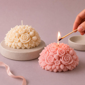 Molde de silicona para velas corazón de rosas | Gran Velada