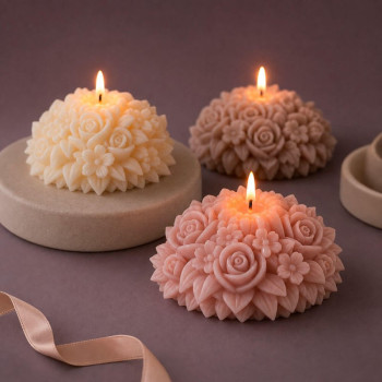 Molde de silicona para velas corazón de rosas | Gran Velada
