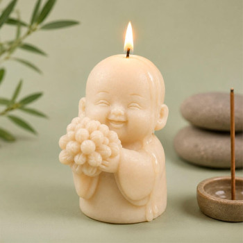 Molde de silicona para velas buda con ramo de flores | Gran Velada