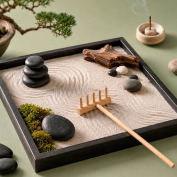 Rastrillo zen de madera para jardín zen | Gran Velada