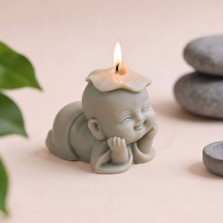 Molde de silicona para velas buda con sombrero de loto | Gran Velada