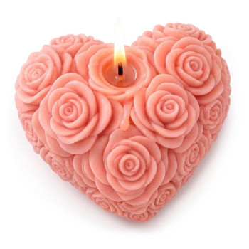 Molde de silicona para velas corazón de rosas | Gran Velada