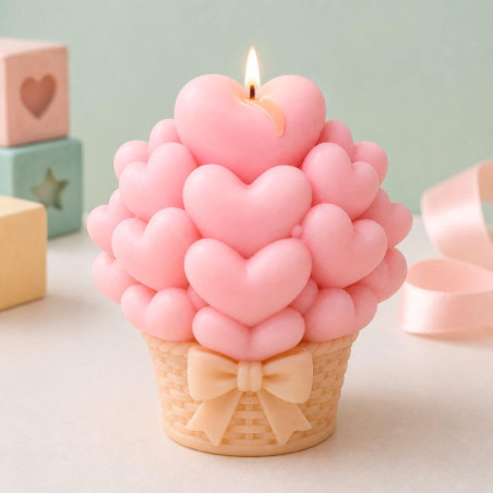 Molde de silicona para velas cesta de corazones | Gran Velada