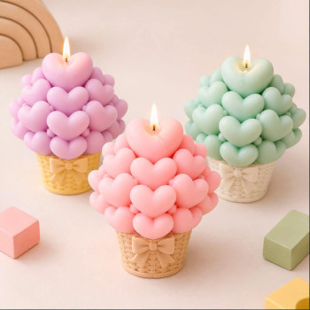 Molde de silicona para velas cesta de corazones | Gran Velada