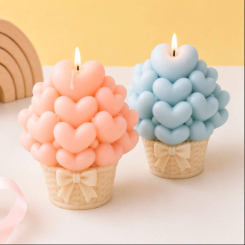 Molde de silicona para velas cesta de corazones | Gran Velada