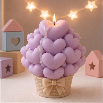 Molde de silicona para velas cesta de corazones | Gran Velada
